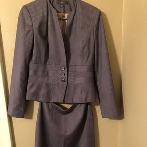 Liz Claiborne Gray with pink pinstripe skirt suit